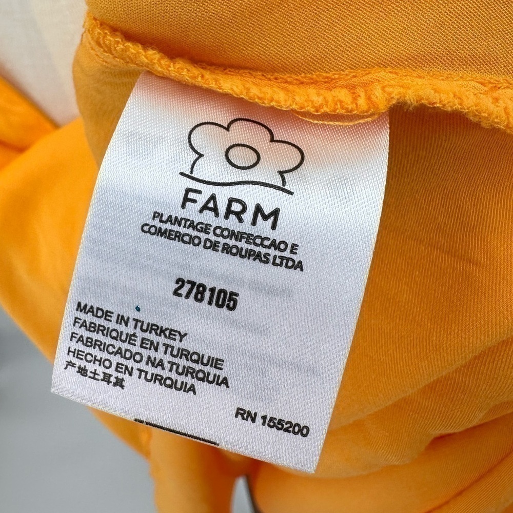 FARM Rio Yellow Orange Twist Halter Midi Dress - Picture 3 of 5